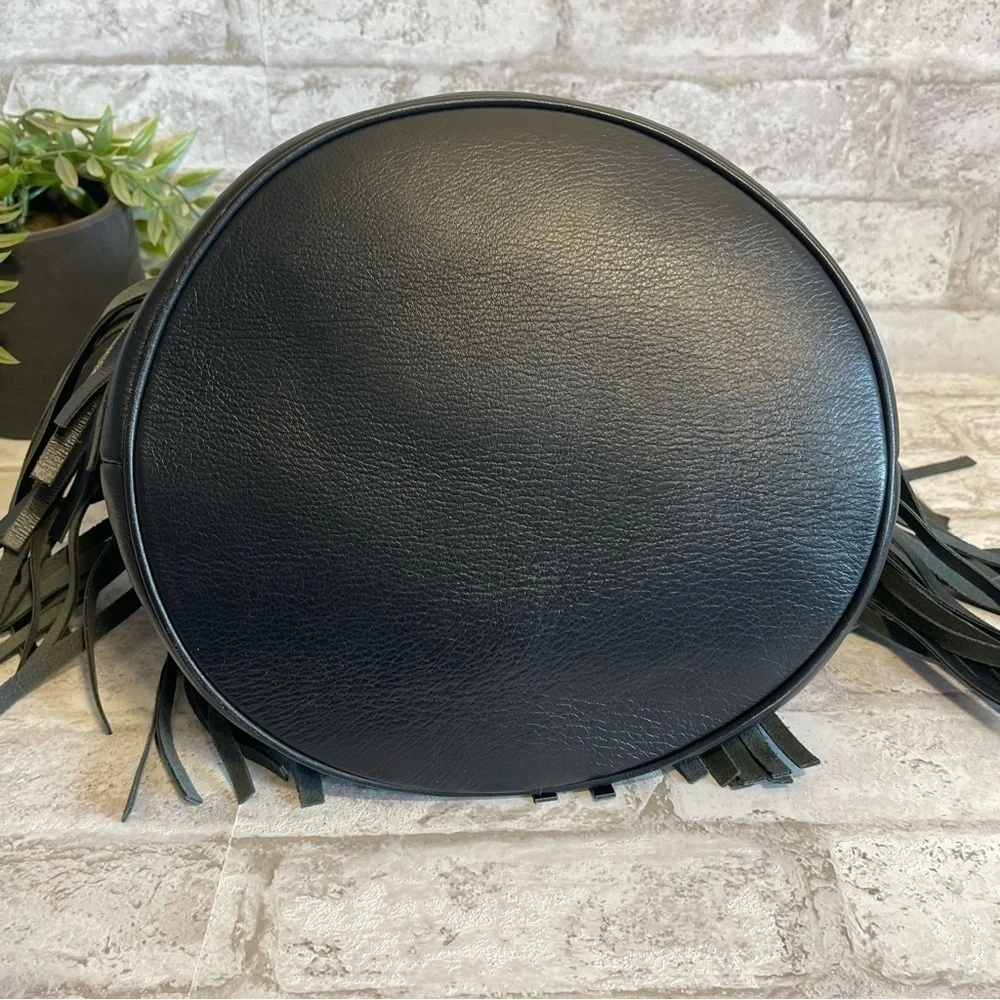 J&M DAVIDSON Rio 07314/141 Women's Leather Shoulder Bag Boho Bohemian Black‎